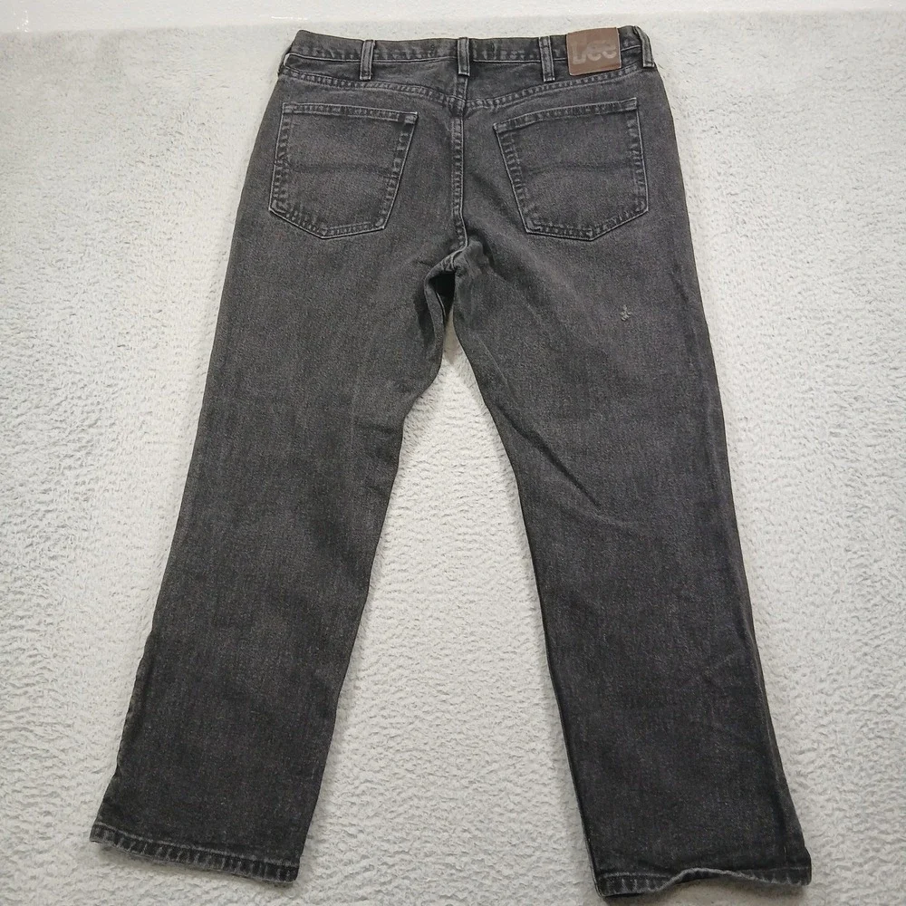Lee Regular Fit Jeans Men's‎ 36x29 Black/Gray Denim Made in Mexico USA Fabric